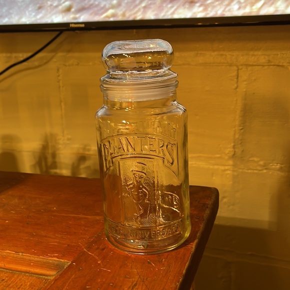 Set/3 Vintage octagon planters peanut jar, smaller jar with lid and can! - Picture 5 of 8